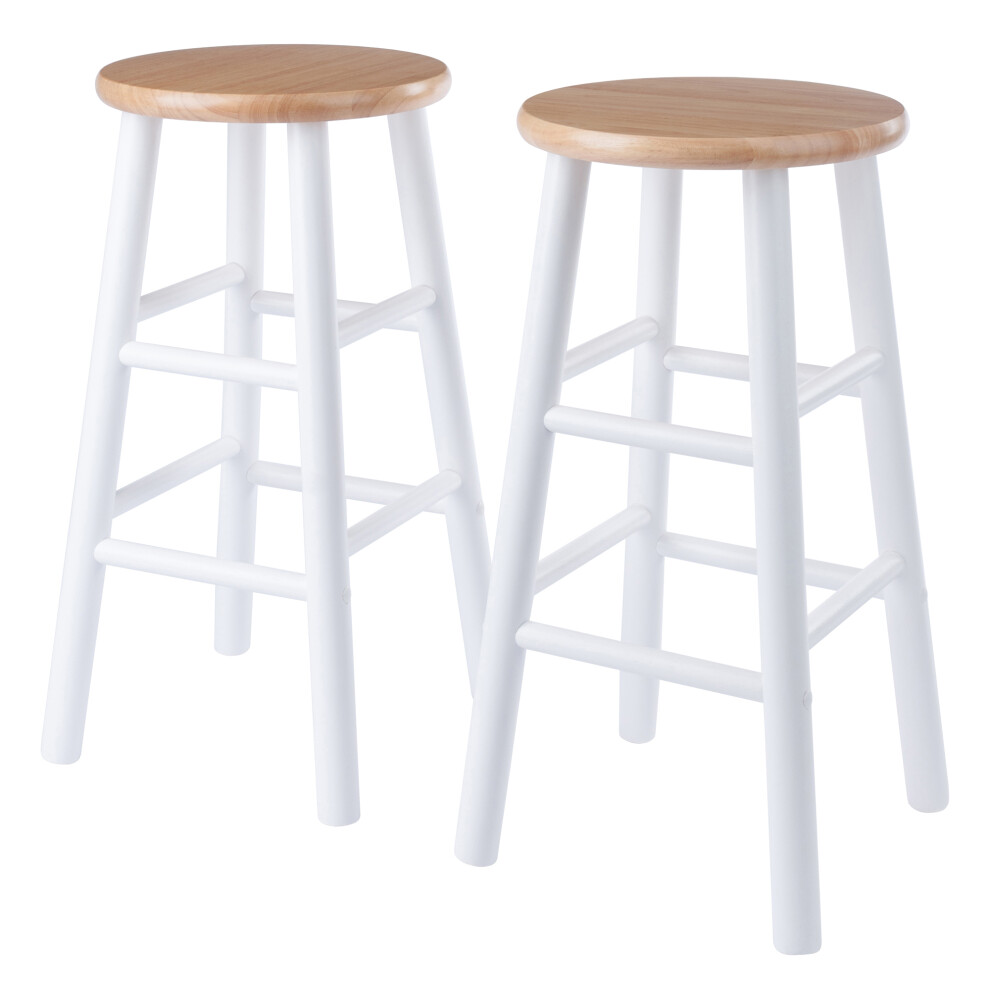 Huxton 2Pc Counter Stool Set Natural and White