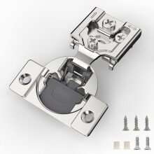 FURNIWARE 10 Pieces Soft closing cabinet Hinges 12 inch Overlay cabinet Hardware Hinges Nickel Plated 105 Degree