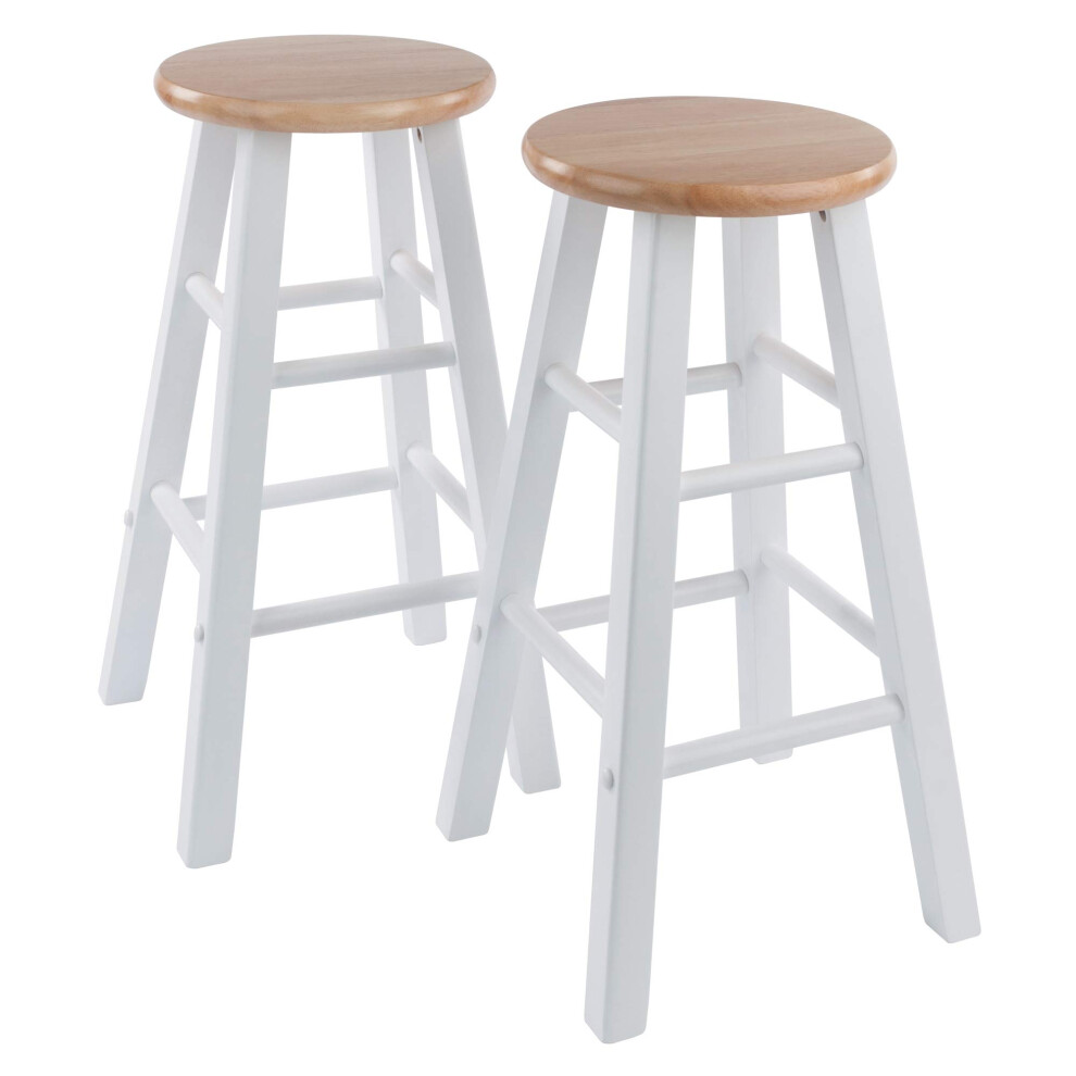 Winsome Element Counter Stools Natural & White 24 Walnut 2 Piece Set