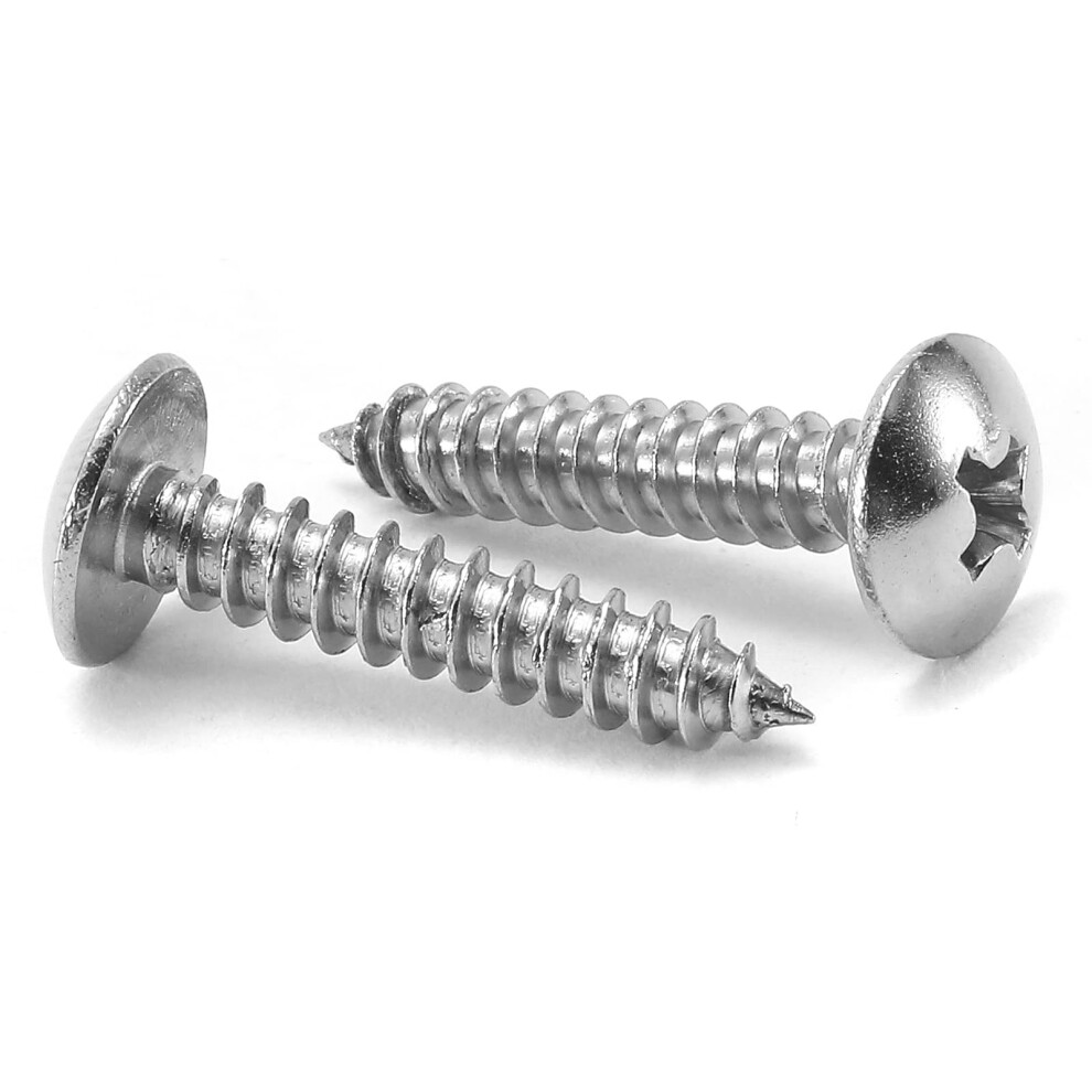 10 X 1 Wood Screw 100Pcs Truss Head Phillips 188 (304) Stainless Steel Fast Self Tapping Screws By Sg Tzh 724978581865