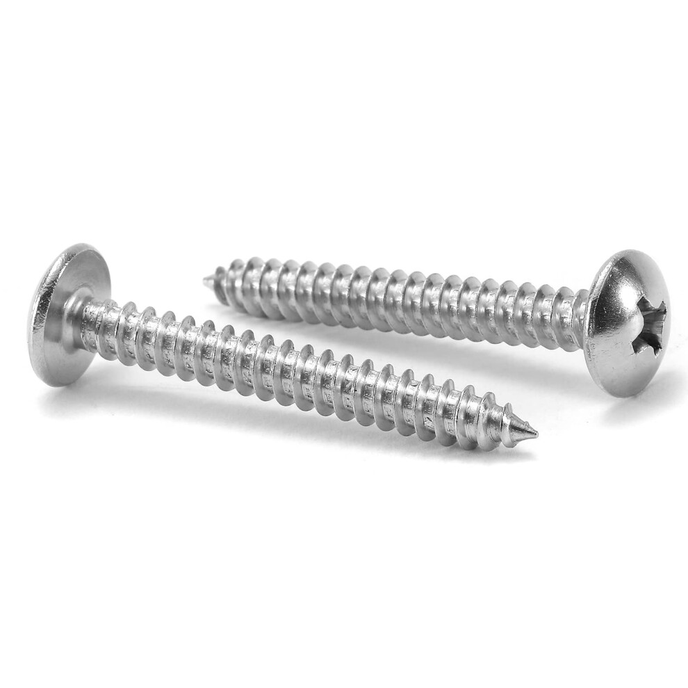 14 x 112 Wood Screw 100Pcs Truss Head Phillips 188 (304) Stainless Steel Fast Self Tapping Screws by Sg TZH-image-OPC-PFZ655B-NEW