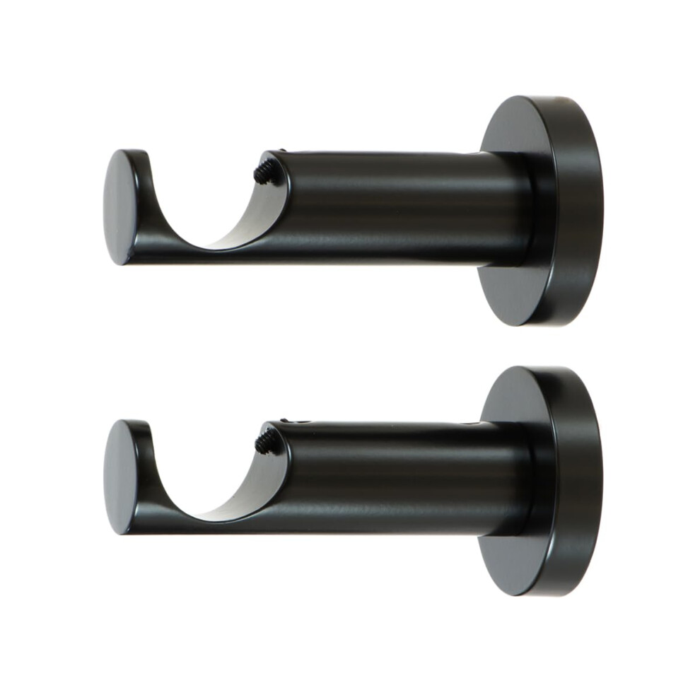 Supports de tringle     rideaux Ivilon pour montage au plafond ou au mur, pour tringles de 2,2 cm et 2,5 cm de diam   tre. Lot de 2. Couleur : noir.