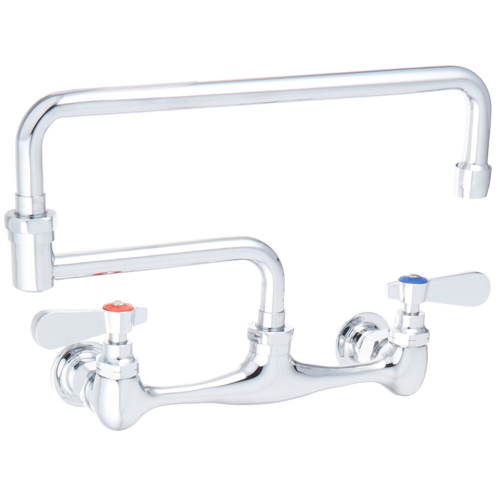 Photos - Other Bathroom Accessories Whitehaus WHFS813POcH Wall Mount 18Inch Laundry Faucet with Double Jointed Retractable Swing Spout and Lever Handles Polishe