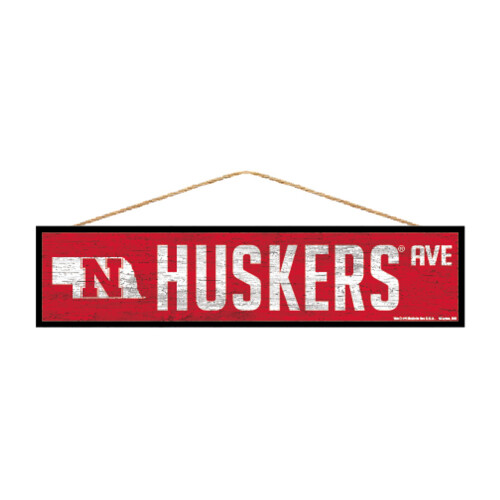 Znacka Nebraska Cornhuskers 4x17 Wood Avenue Design