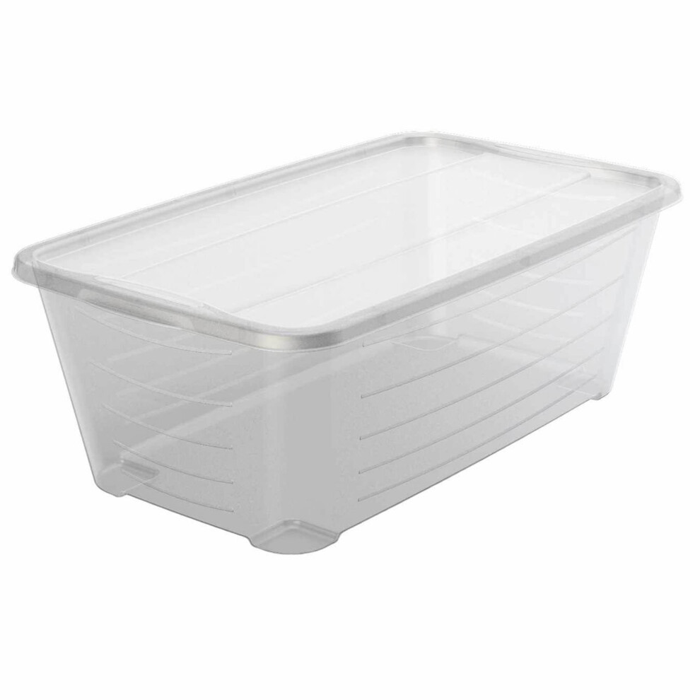 Life Story 6 Qt Rectangular Clear Plastic Protective Storage Shoe Box 24 Pack