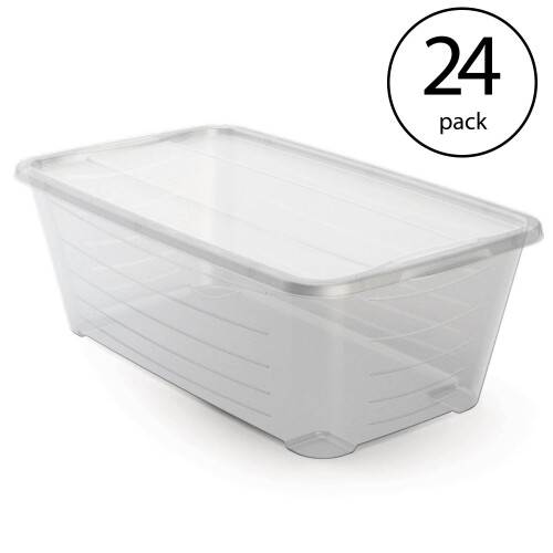 Life Story 6 Qt Rectangular Clear Plastic Protective Storage Shoe Box  24 Pack 1