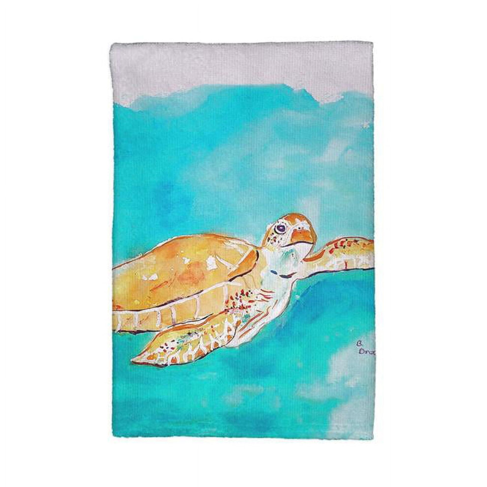 Torchon de cuisine Betsy Drake KT156 40,6 x 63,5 cm, motif tortue de mer marron