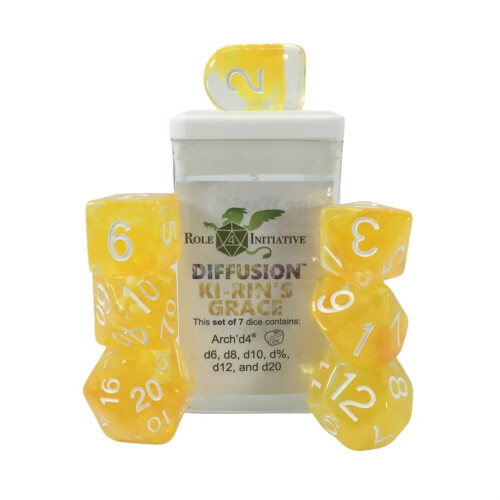 Roll 4 Initiativ Diffusion Poly Set - Ki -Rins Grace w/Numbers (7)