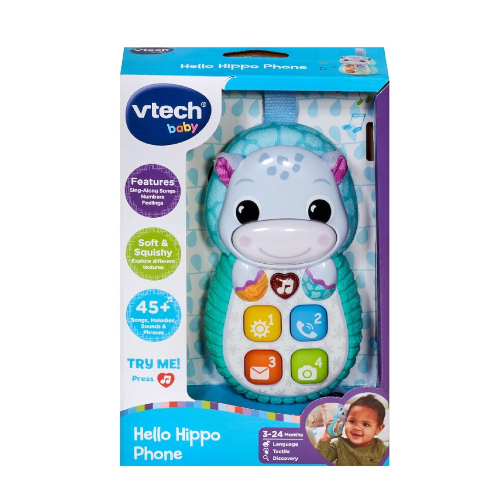 Vtech Baby Hello Hippo Phone Blue Interactive Toy