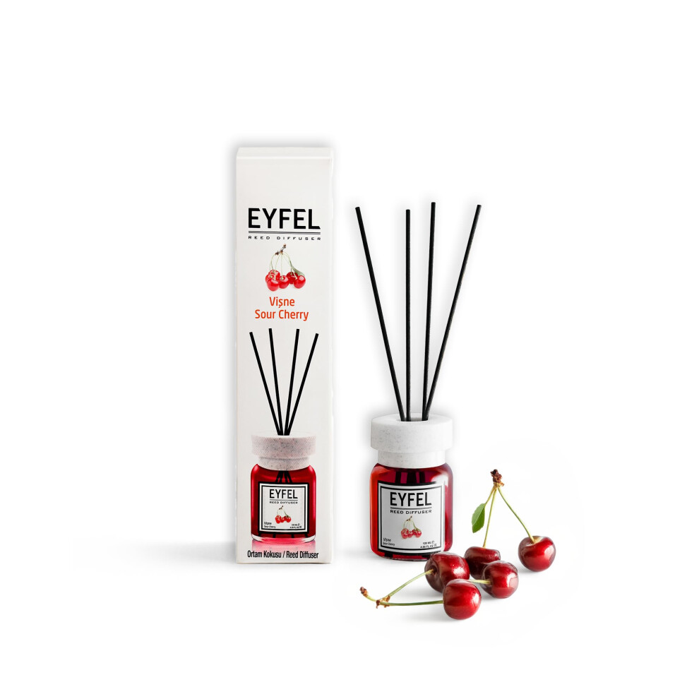 EYFEL Reed Diffusers for Home  Sour Cherry Reed Diffuser Set 4.05 fl oz Oil Diffuser Sticks  Bathroom Diffuser  Home Fragrances  Scented Sticks  Home