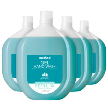 Method Gel H?nds?be Refill Vandfalds genanvendelig flaske Biologisk nedbrydelig formel 34 oz (pakke med 4)