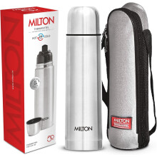 Milton Thermosteel Flip Lid 750 Dubbelwandige Vacu? Ge?oleerde Thermoskan 750 ml | 25 oz | 24 uur warm- en koudwaterfles met deksel Roestvrij staal B