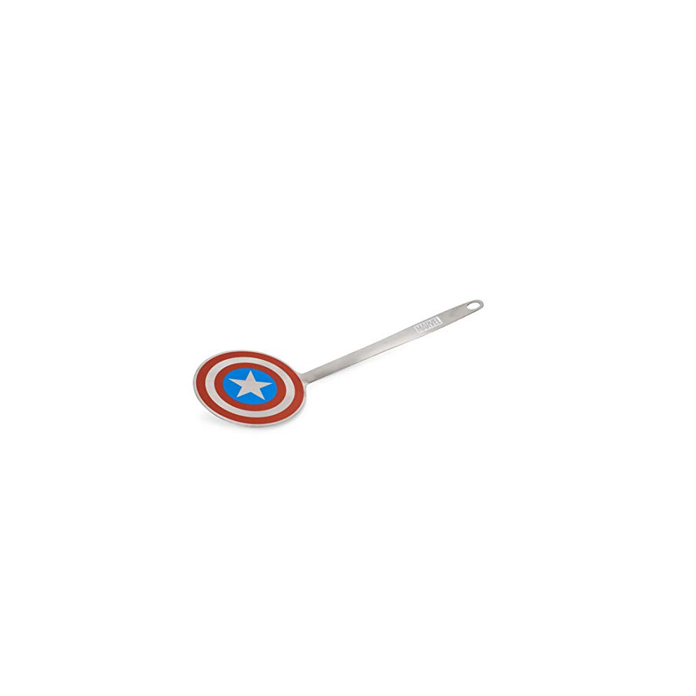 Marvel Captain America Shield Colored Flat Stainless Steel Spatula  Heavy Duty Wide Head Kitchen Cooking Flipper or Turner for Hamburger  Egg  Pancake