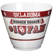 Bol pentru gustare de petrecere Fremont Die NCAA Oklahoma Sooners Bol de 11,75 inchi (2 galoane) alb/culori de echipa