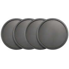 GoodCook set van 4 stalen pizzapannen met antiaanbaklaag, 25 cm, set grijs (4239)