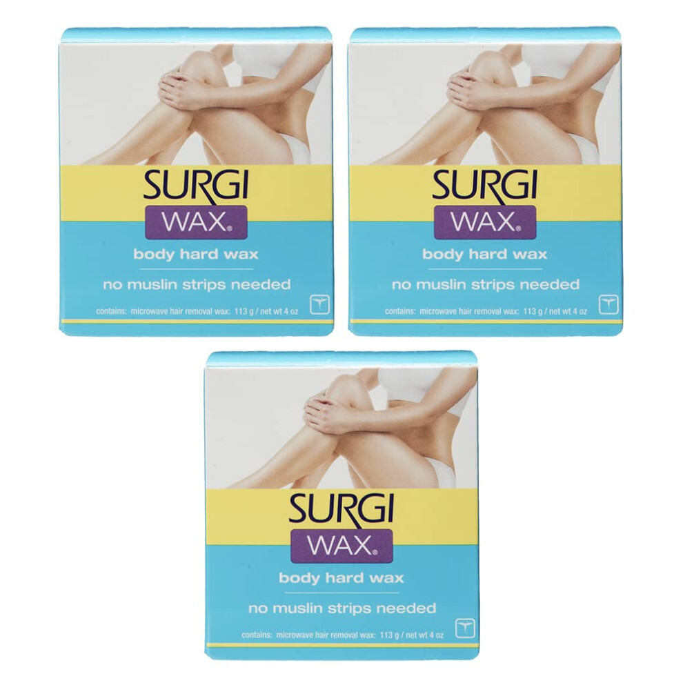 Surgiwax Hair Remover For Bikini  Body & Legs  4Ounce Boxes (Pack of 3)