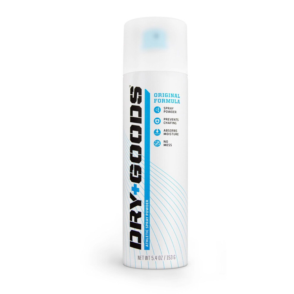 Dry Goods Original Athletic Spray Powder 5.4oz  Stay Dry & Fresh  Absorbs Moisture  Reduces Chafing and Blisters  No Powder Mess  LongLasting Sweat an-image-OPC-PFZ6VWB-NEW