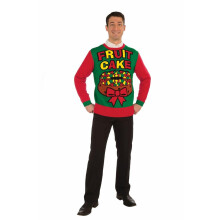 Forum Novelties Adult Fruit Cake Ugly Christmas Sweater Large