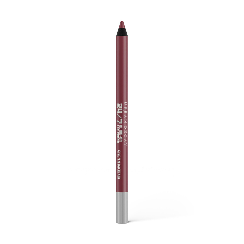 URBAN DECAY 24/7 Glide-On Waterproof Lip Pencil (Give Em Backtalk - Deep Nude Mauve)  Smudge-Proof  Longwearing Lip Liner  Smooth & Creamy Colors  Moi