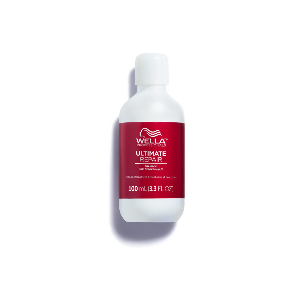 Wella Professionals ULTIMATE REPAIR Shampoo| Professional Lightweight Cream Shampoo for Damaged Hair | Replenishes and Repairs |Travel Size| 3.3 Fl Oz