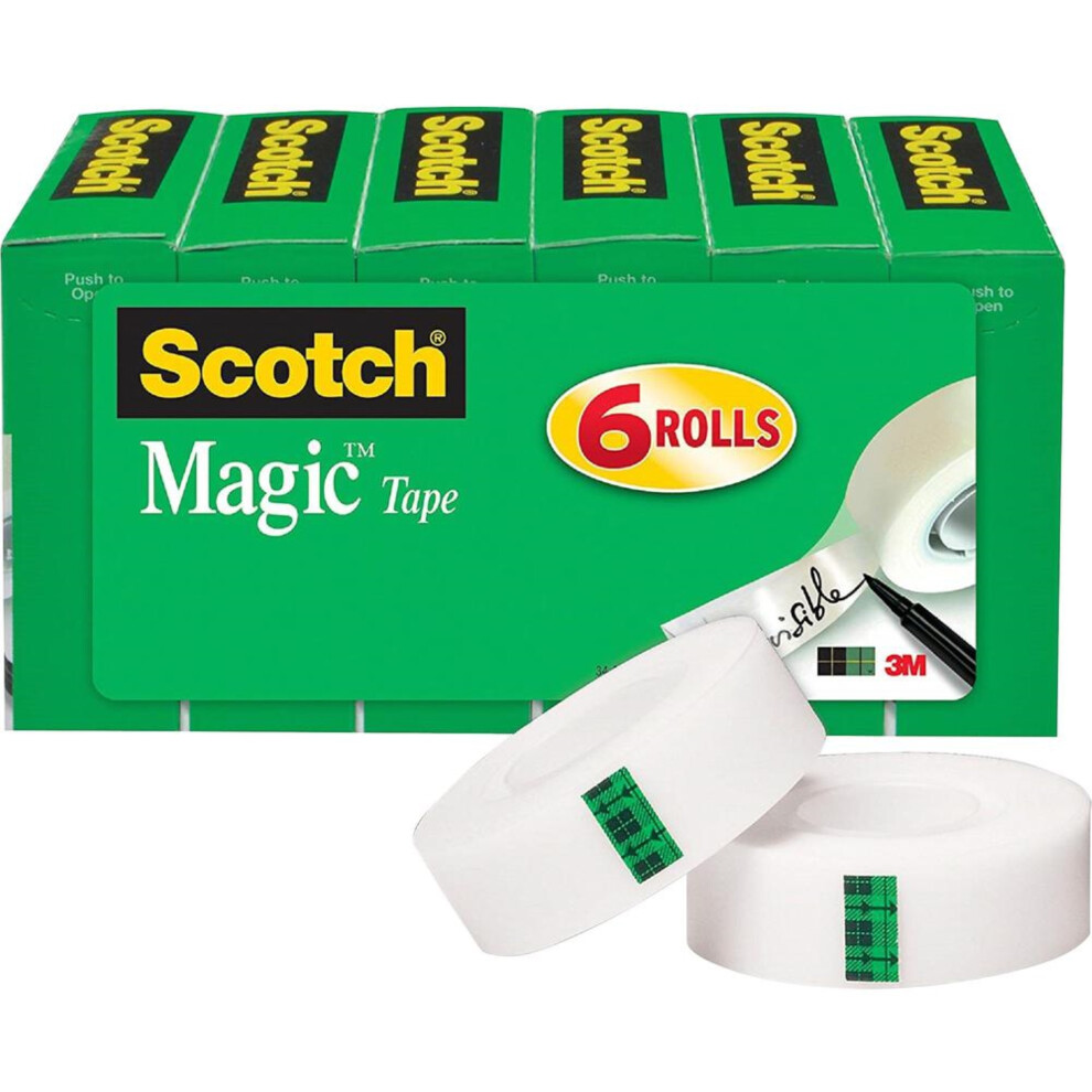 Scotch 3/4W Magic Tape 27.78 Yd Length X 0.75 Width 1 Core 6 / Pack Transparent