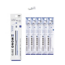 Tombow Mono Zero Radiergummi im Stiftstil (1 Radiergummi im Stiftstil und 10 Nachf   llungen, 2,5 mm rechteckige Spitze)