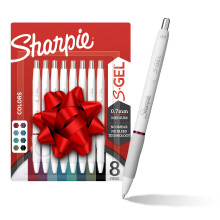 Sharpie S-gel pennor Fashion Barrel Gel Pens Pearl White Body Medium (0,7 mm) Point Stocking Stuffers Bold Ink Colors 8 Count