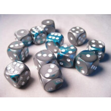 Chessex Dice d6-set: Tvillingstl & kricka med vit - 16 mm sexsidig trning (12) trningsblock