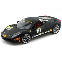 Hot Wheels BCT90 Ferrari 458 Challenge Matt Black #12 1/18 Diecast Car Model di Hotwheels