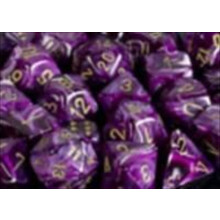 DND dobbelstenen set-Chessex D&D dobbelstenen-16mm Vortex paars en goud kunststof polyhedrale dobbelstenen set-Dungeons and Dragons dobbelstenen incl