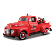 Maisto Ford F-1 Pick-up 1948 1/24 kootava + punainen moottoripyörä - keräilymalli