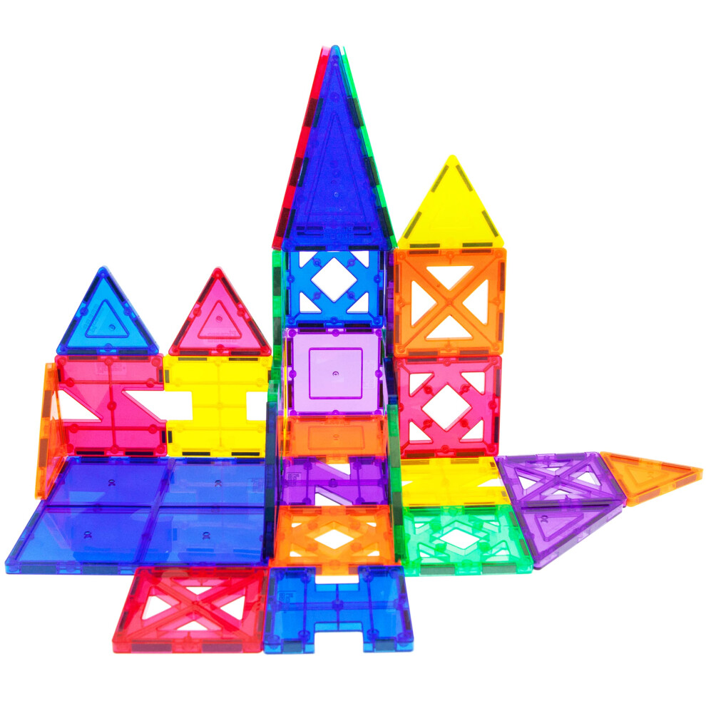 Photos - Construction Toy PicassoTiles 33PCs Educational Set Magnetic Building Tiles with Unique Shapes & Clear Box Tile 3D Magnet Construction Block