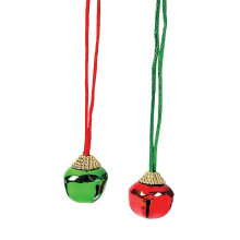 Coliere de clopot ro?u ?i verde - set de 12 - Suport pentru petreceri de Craciun