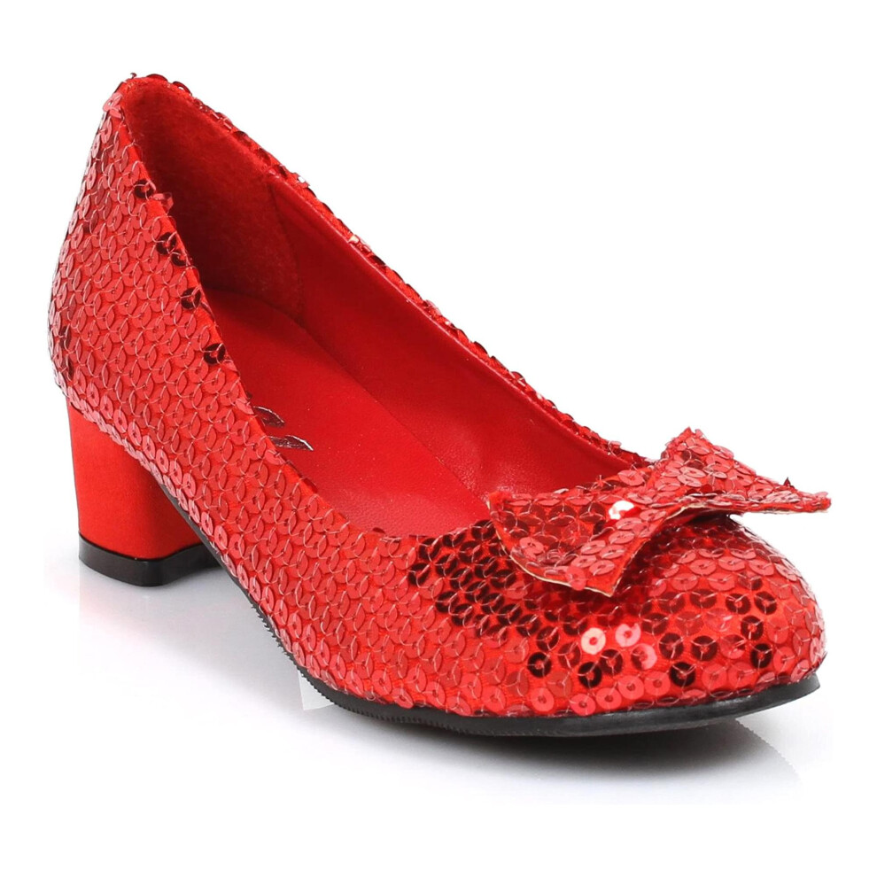 Chaussons rouges    paillettes    talon de 2,5 cm pour enfant, taille XL