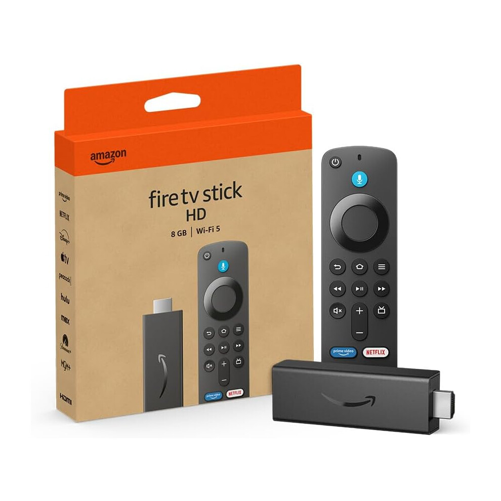 Amazon Fire TV Stick HD (2024), free and live TV, Alexa Voice Remote, smart home controls, HD streaming