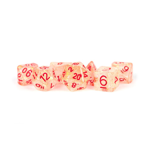Jeu de dés métalliques LIc681 Flash Dice Rouge - Ensemble de 7