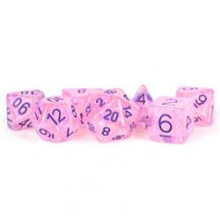 Metallic Dice-spellen LIc684 Flash Dice Roze met paarse cijfers - Set van 7
