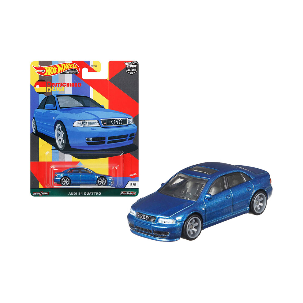 Audi S4 Quattro with Sunroof Blue Metallic Deutschland Design Series Diecast Model Car by Hot Wheels-image-OPC-PFZ79YG-NEW
