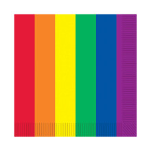 Serviettes de table Beistle Rainbow Stripes Design