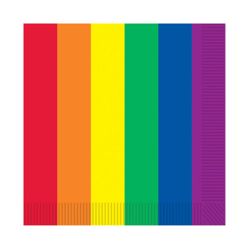 Serviettes de table Beistle Rainbow Stripes Design