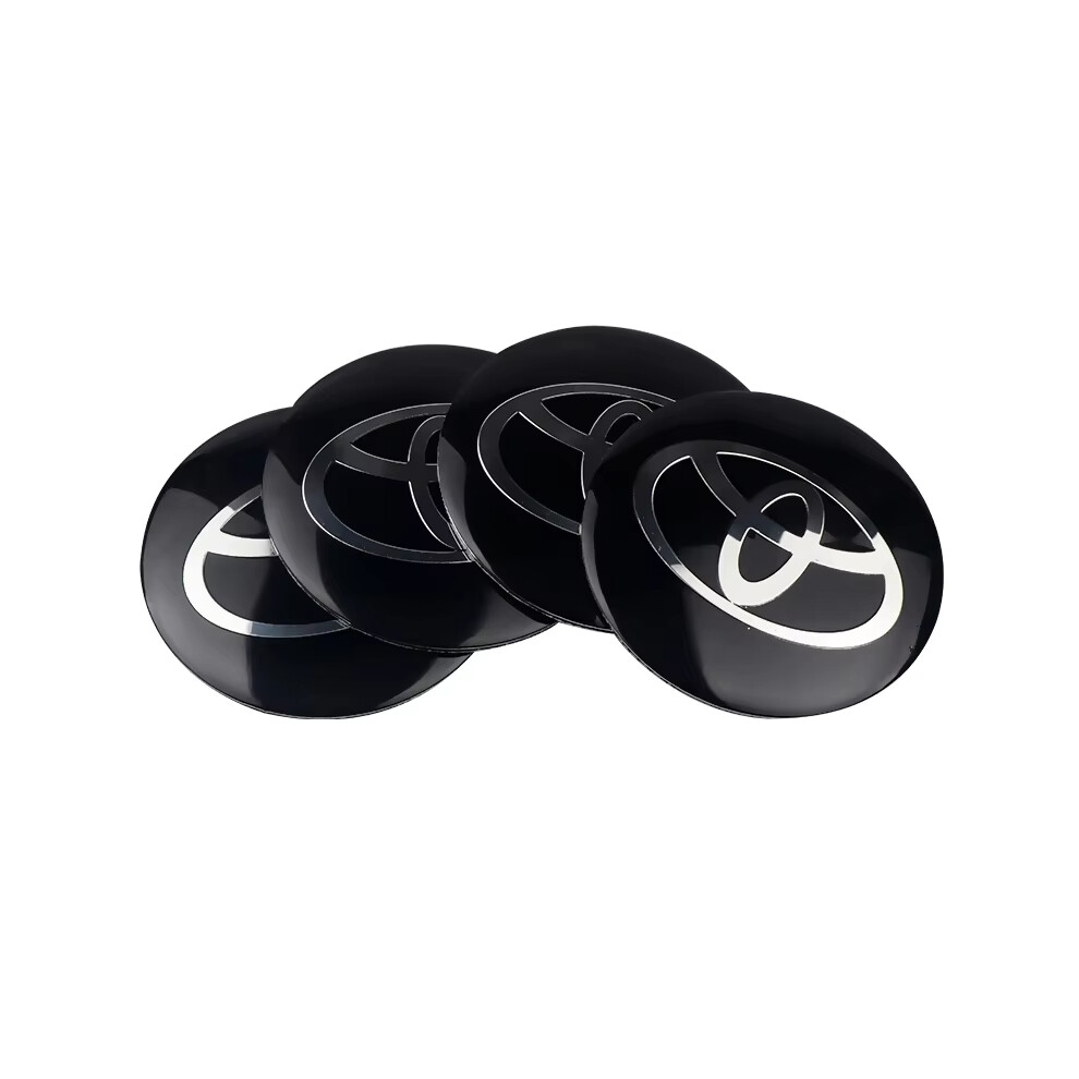 (Toyota-) 56Mm Car Aluminum Logo Wheel Center Hub Cap Badge Sticker For Toyota Prado Aqua Hilux Rav4 Camry Prius Trd Gr Prius Auris Yaris Black 6915343406898