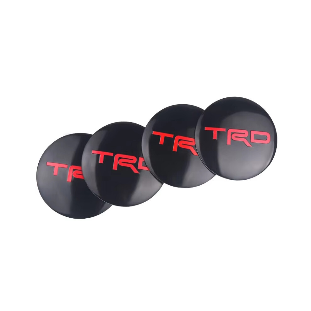 (Trd- Red) 56Mm Car Aluminum Logo Wheel Center Hub Cap Badge Sticker For Toyota Prado Aqua Hilux Rav4 Camry Prius Trd Gr Prius Auris Yaris Black/Red 6916373696778