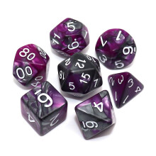 CREEBUY RPG Polyhedriska trningar 7st D&D-trningsset fr Dungeon and Dragons MTG Bordsspel Rollspelstrningsset (lila blandat silver)