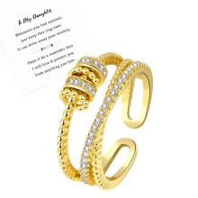 Askljeby Anxiety Ring fr Tochter 18k Gold Zappel Ring fr Tochter von Mama bis zu meiner Tochter Kubikzirkonia Verstellbar