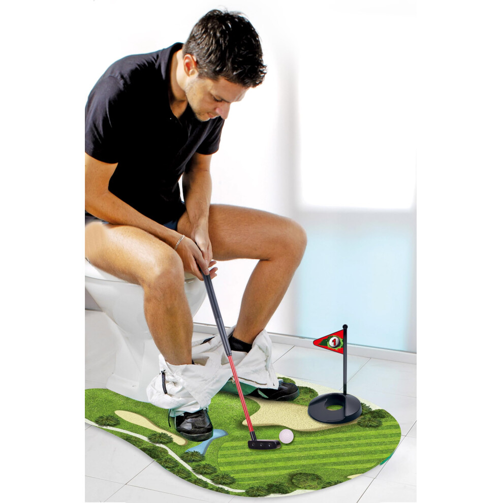 GOODLYSPORTS Jeu de golf de toilette - Pratiquez le mini-golf dans n'importe quelle salle de bain/toilette - Excellent moment de toilette - Cadeaux po