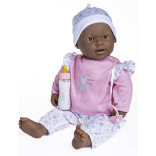 JC Toys La Baby Petite poupe afro-amricaine au corps doux de 20 pouces La Baby | Lavable | Floral rose amovible avec sucette chapeau et bouteil