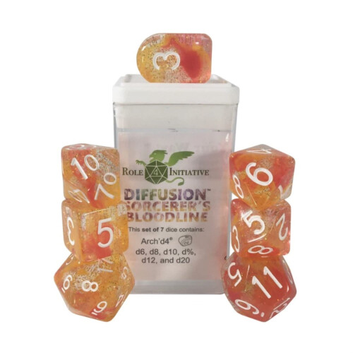 Roll 4 Initiative Diffusion Poly Set - Sorcerer's Bloodline w/numbers (7)