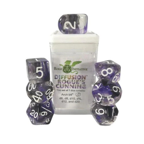 Roll 4 Initiative Diffusion Poly Set - Rogue's Cunning w/numbers (7)