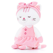 Lazada Fyllda Kattdockor Katt Plush Leksak Till Flickor Vit Med Hårband 16"