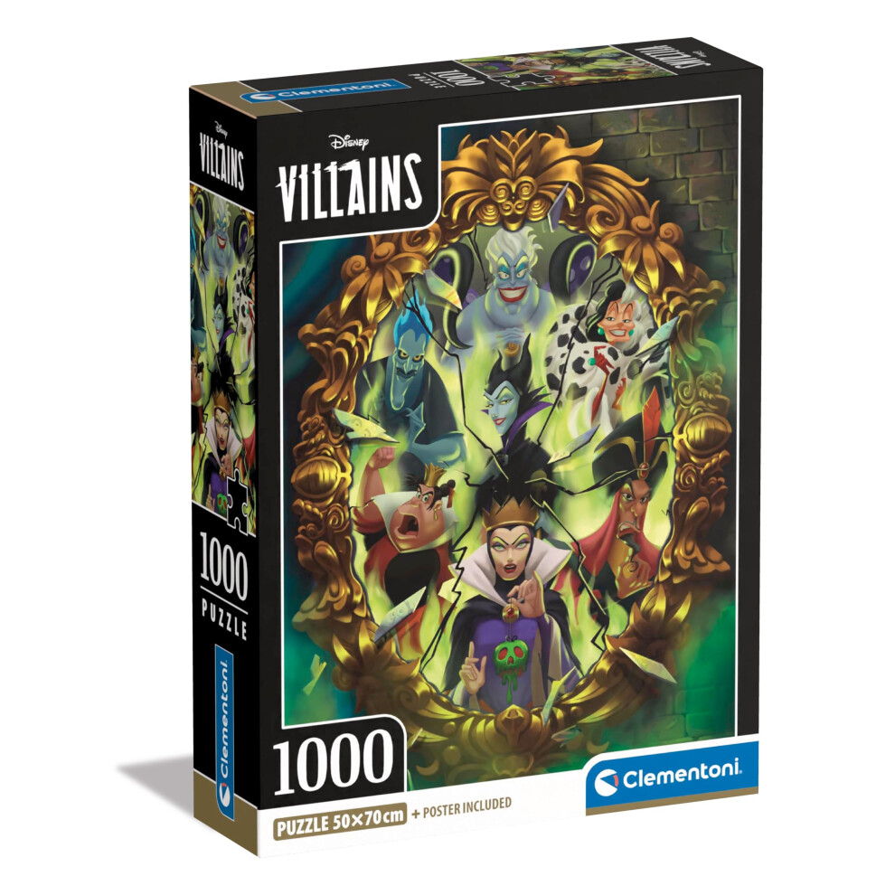 Clementoni Disney Villains Collection Villains1000 Pieces Puzzle Vertical Fun For Adults Made In Italy Multicoloured 39812